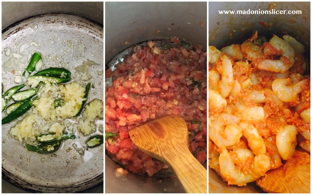 Prawn Biryani - the stages