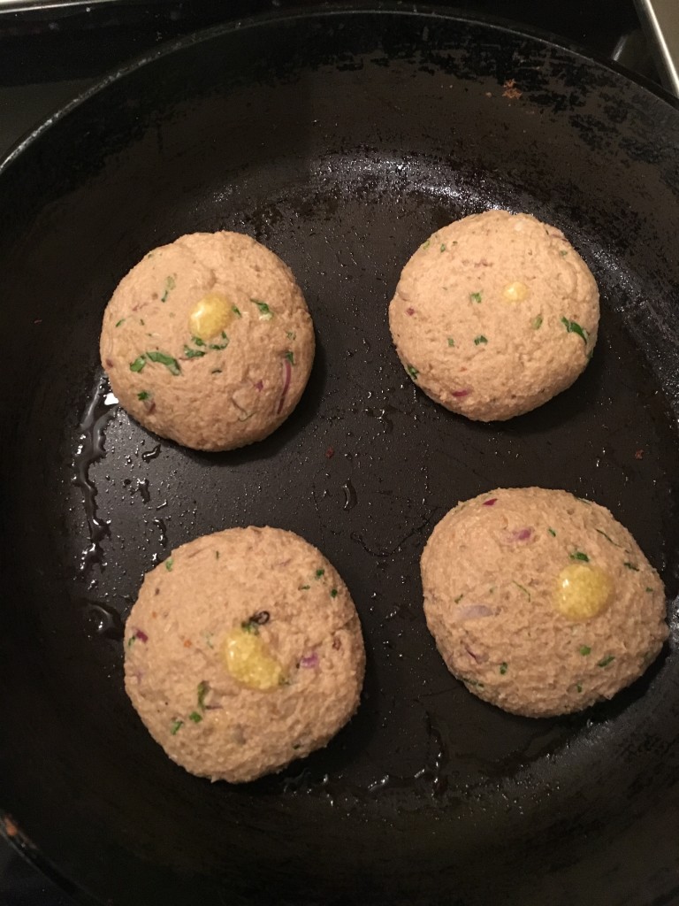 Shami Kebabs being grilled gently